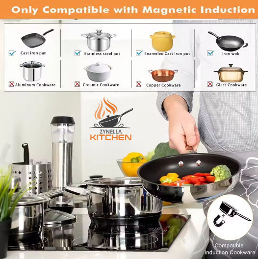 Zynella 60cm 4-Zone Plug-in Induction Hob with Touch Control & Safety Lock