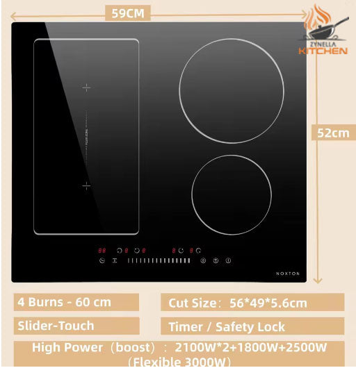 Zynella 60cm Plug-In Induction Hob with Grill Zone