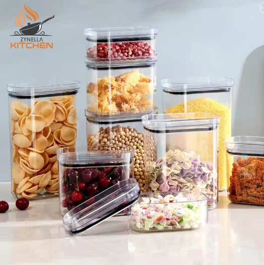 Zynella 4-Piece Sealed Jar Set – Large Capacity Airtight Storage