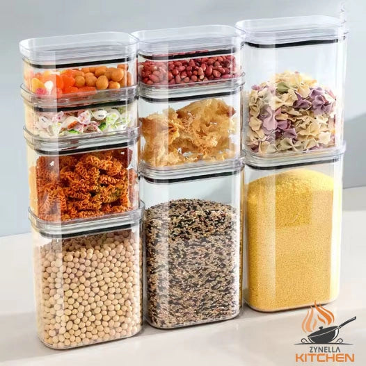 Zynella 4-Piece Sealed Jar Set – Large Capacity Airtight Storage