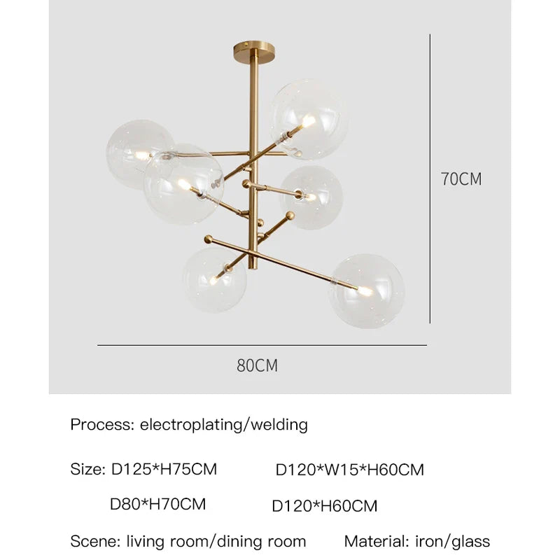 Baker Glass Modern Chandelier