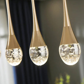 Water Drop Crystal Pendant Refined Modern Sculptural Spiral LED Fixture