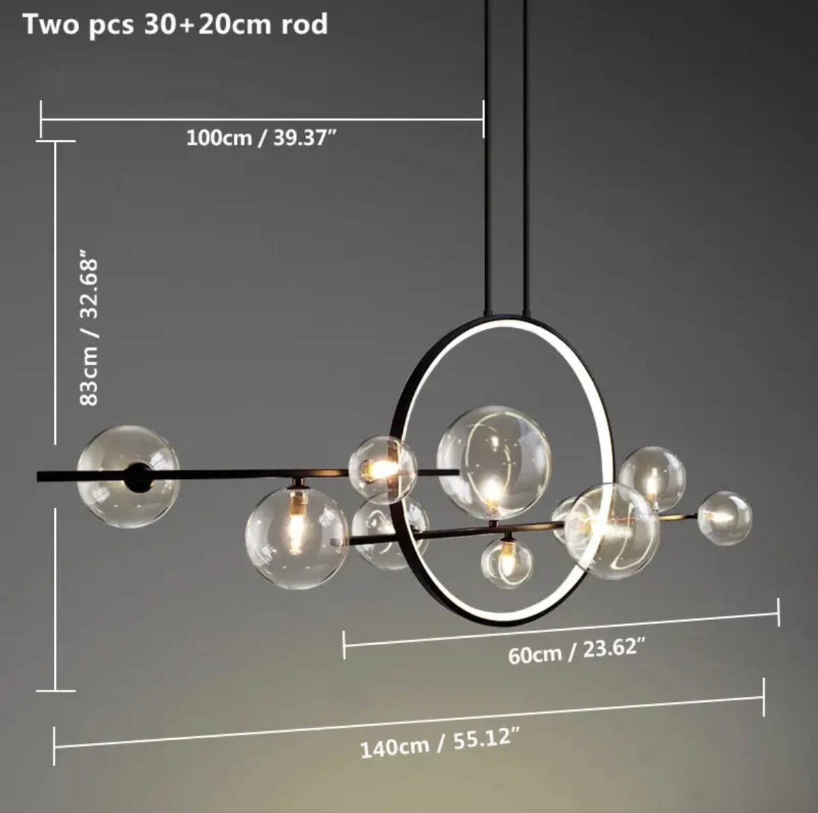 SereneGlow Glass Chandelier