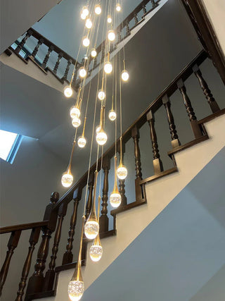 Water Drop Crystal Pendant Refined Modern Sculptural Spiral LED Fixture