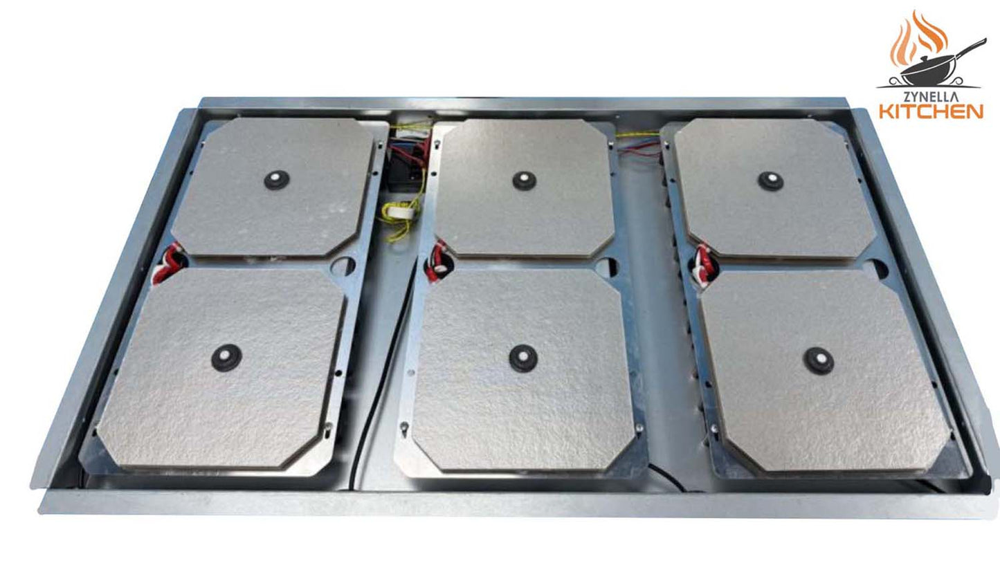 Zynella 6-burner invisible induction cooktop — professional 6-zone hidden induction unit for luxury kitchens