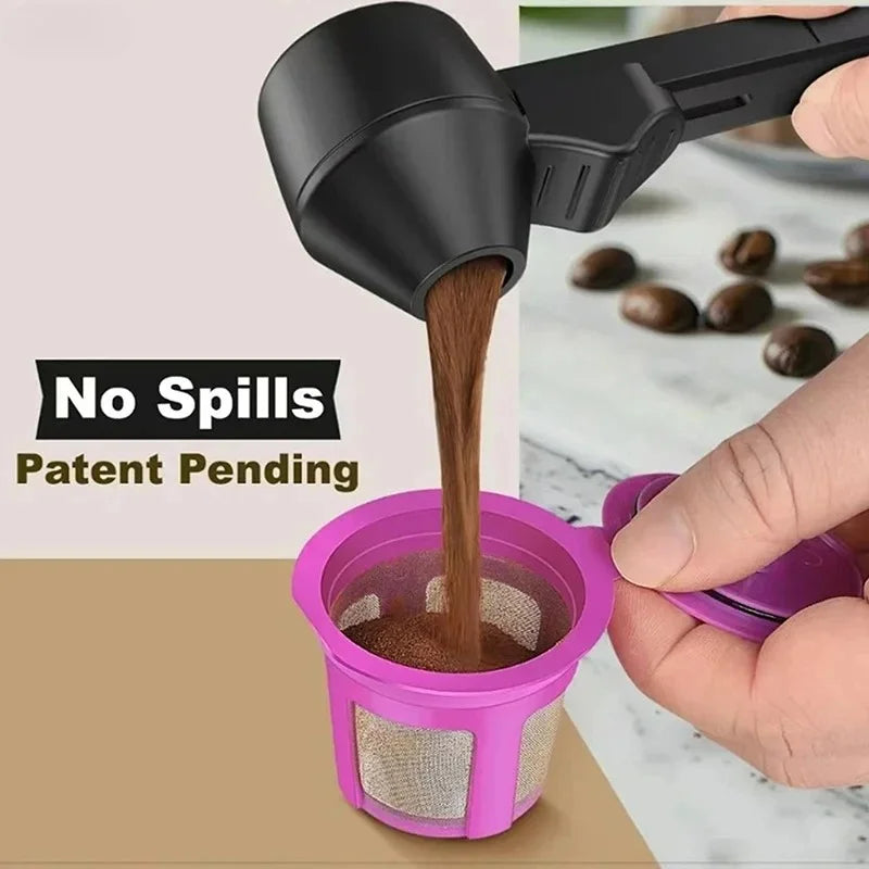 Zynella Kitchen Reusable K-Cup Coffee Measuring Spoon with Funnel