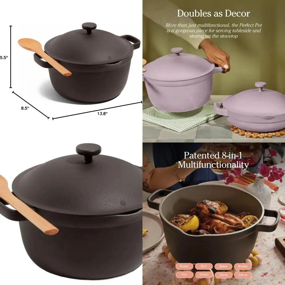 Zynella Ceramic Non-Stick Multi-Functional Pot – 5.5 Quart Healthy Cookware