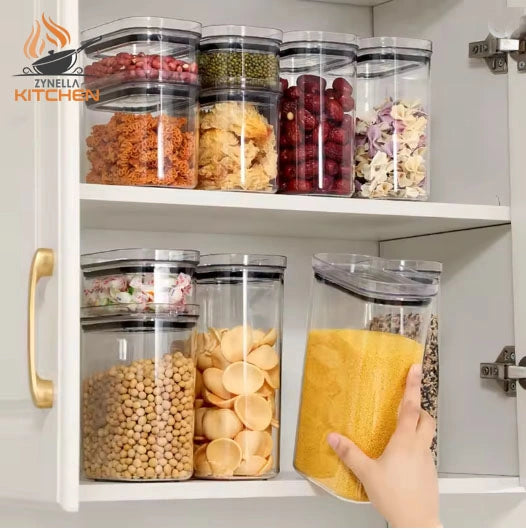 Zynella 4-Piece Sealed Jar Set – Large Capacity Airtight Storage