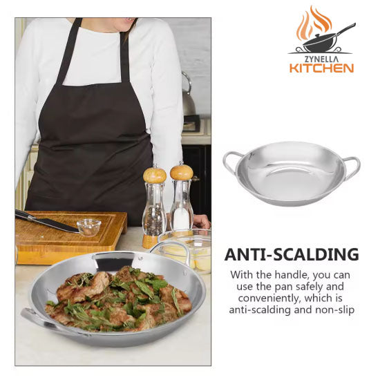 Zynella Stainless Steel Flat-Bottom Wok Pan