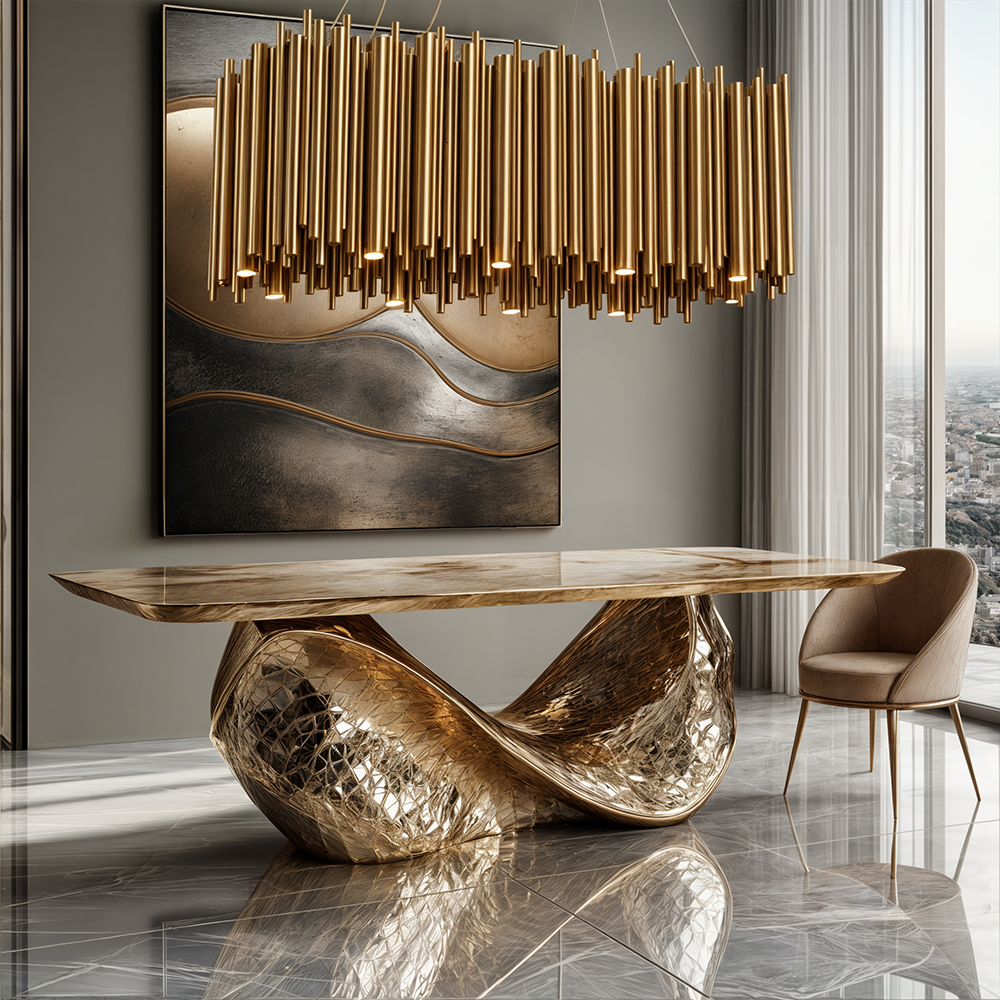 Gold Nest Oval Modern Chandelier