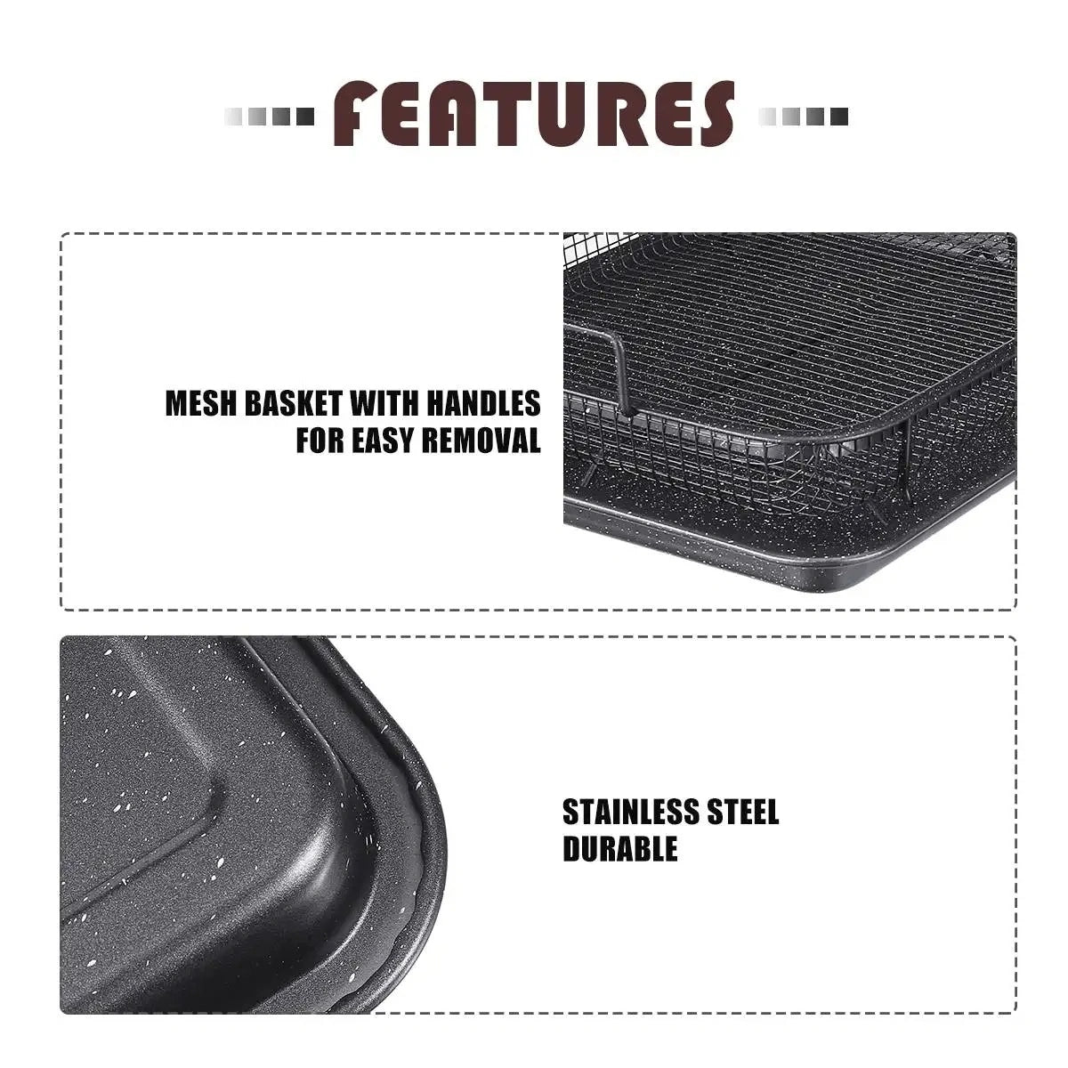 Zynella Copper Non-Stick Baking Tray with Grill Mesh