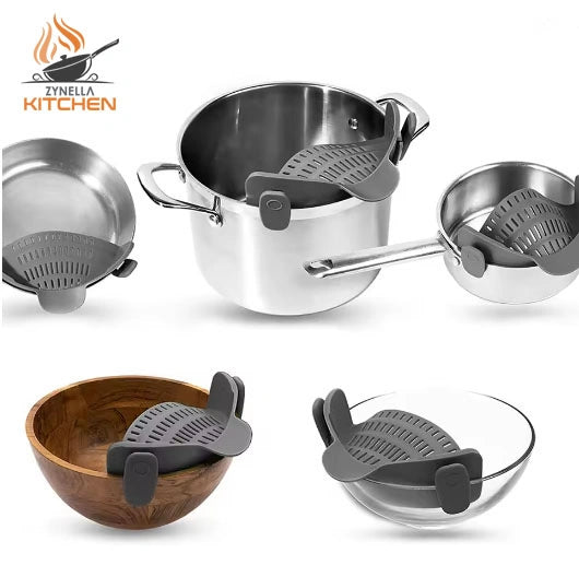 Zynella Silicone Clip-On Kitchen Strainer