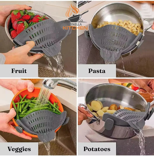 Zynella Silicone Clip-On Kitchen Strainer