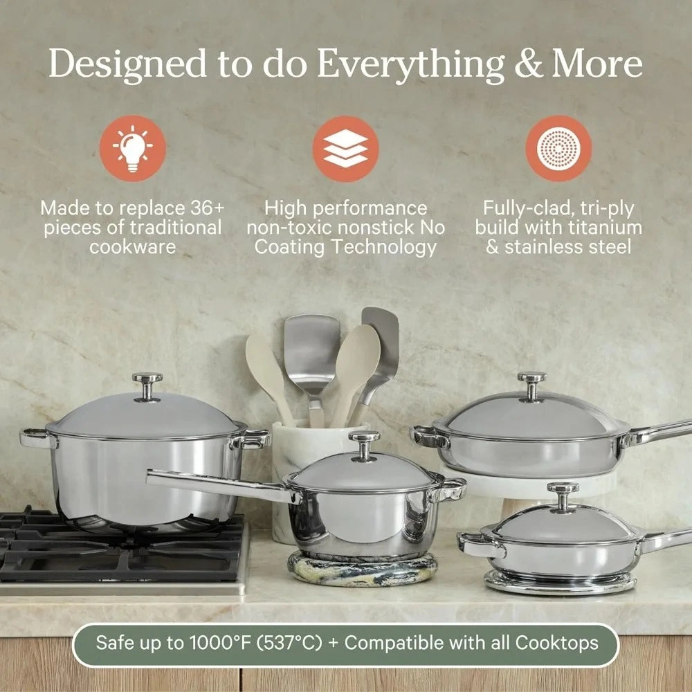 Zynella 10-Piece Titanium Pro Cookware Set