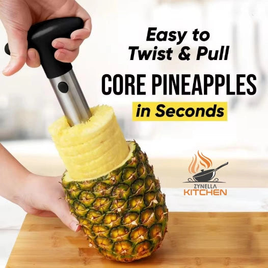 Pineapple Cutter Stainless Steel – Spiral Rotary Peeler, Core Separator & Extractor