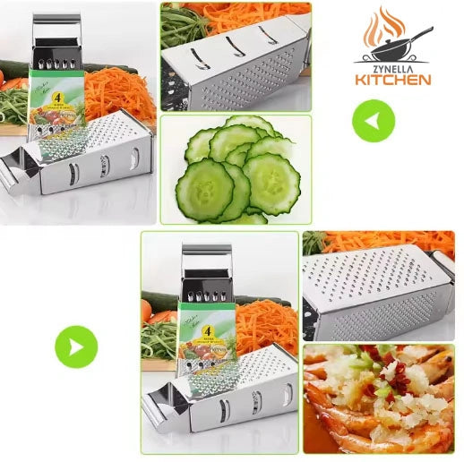 Stainless Steel 4-Sided Box Grater – Multipurpose Vegetable & Cheese Cutter