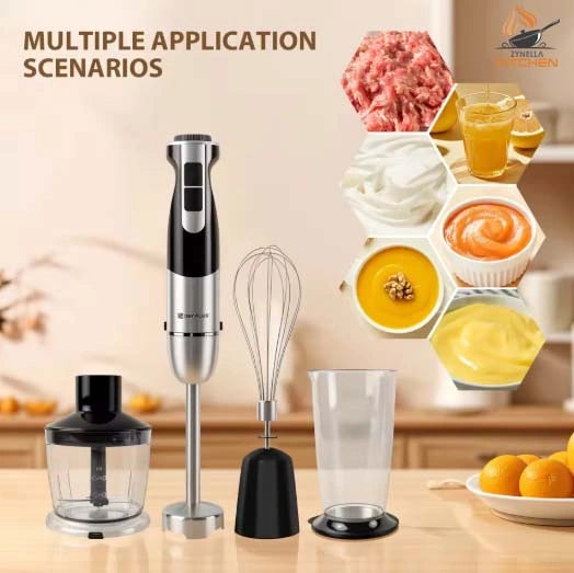 Zynella 4-in-1 Hand Blender Set – Multi-Speed Immersion Blender