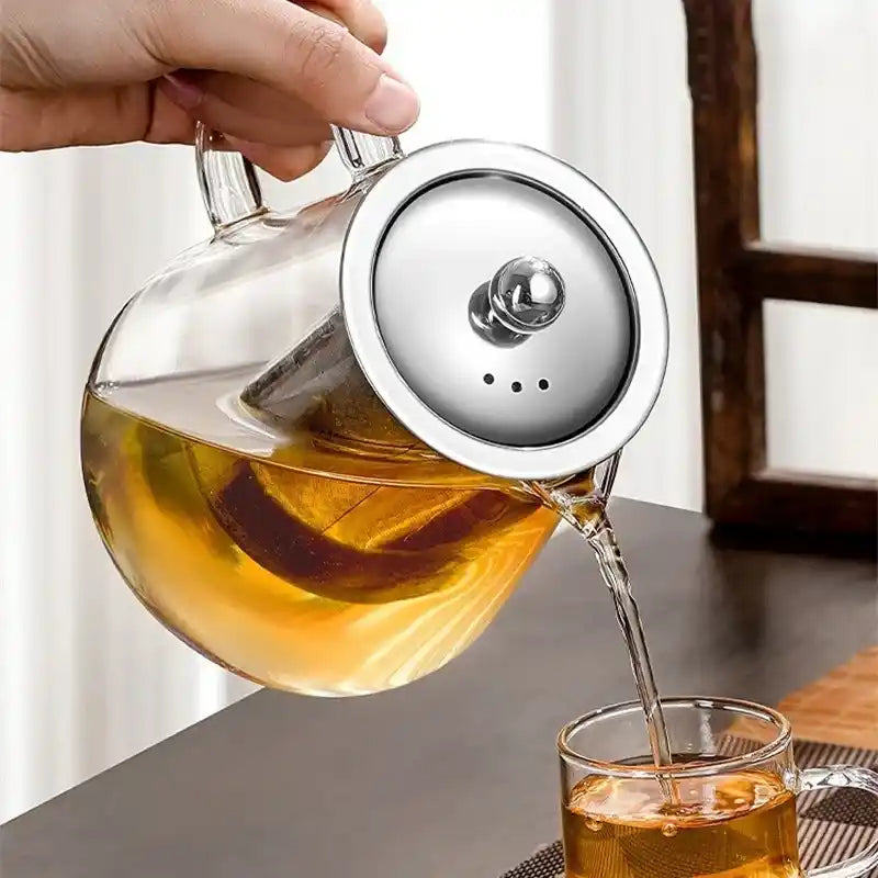 Zynella High Borosilicate Glass Teapot with Stainless Steel Infuser