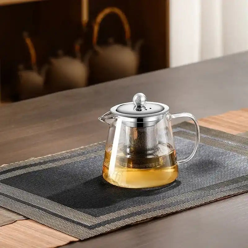 Zynella High Borosilicate Glass Teapot with Stainless Steel Infuser