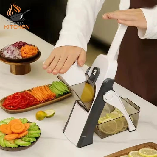 Multifunctional Vegetable Cutting Machine – 5-in-1 Manual Food Chopper & Slicer