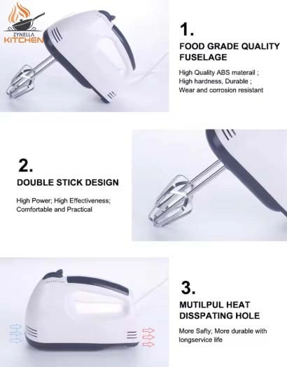 Zynella 7-Speed Handheld Electric Mixer