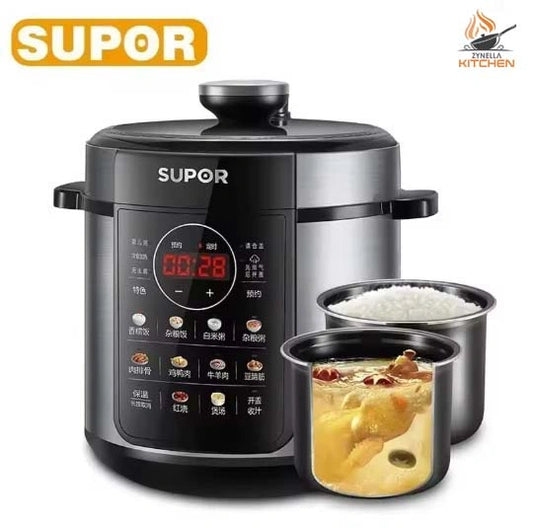 5L Zynella Electric Pressure Cooker – Dual Liner Rice Cooker with LCD Display