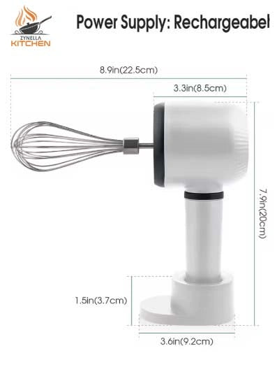 Zynella USB Rechargeable Hand Blender & Electric Whisk