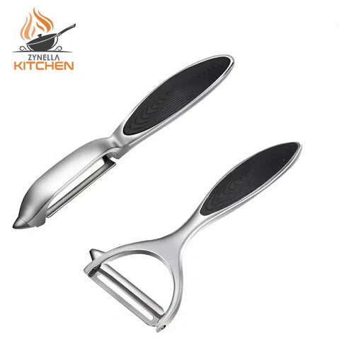 Stainless Steel Vegetable Peeler Set – Flat & Y-Shaped Multifunctional Peelers