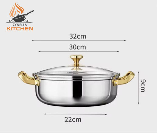 Zynella Honeycomb Stainless Steel Wok Pot