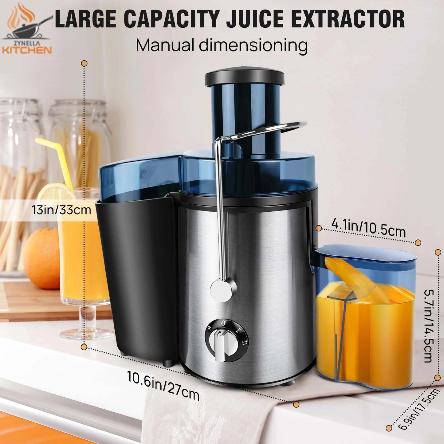 Zynella 1000W Professional Fruits & Vegetables Juicer