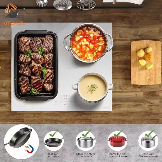 Zynella 60cm Plug-In Induction Hob with Grill Zone
