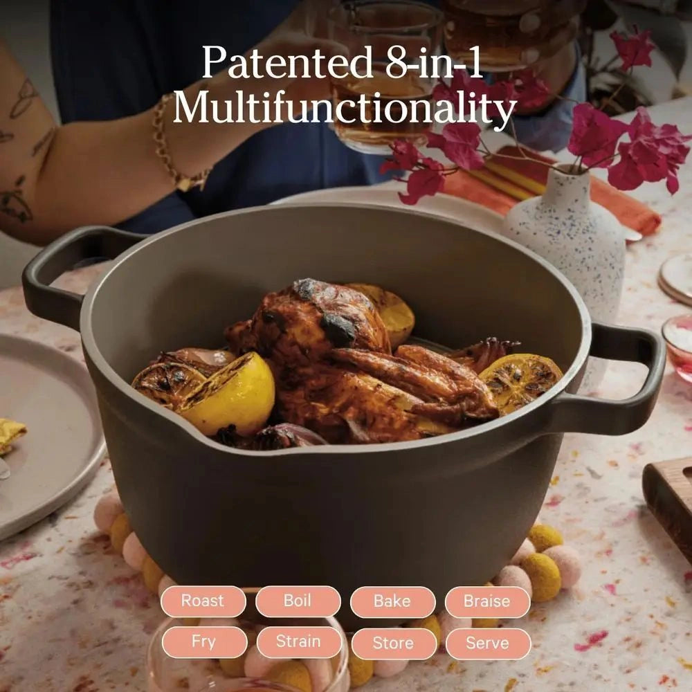 Zynella Ceramic Non-Stick Multi-Functional Pot – 5.5 Quart Healthy Cookware
