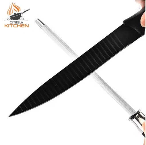 28 cm Professional Carbon Steel Knife Sharpener Rod – Durable Knife Grinder with ABS Handle