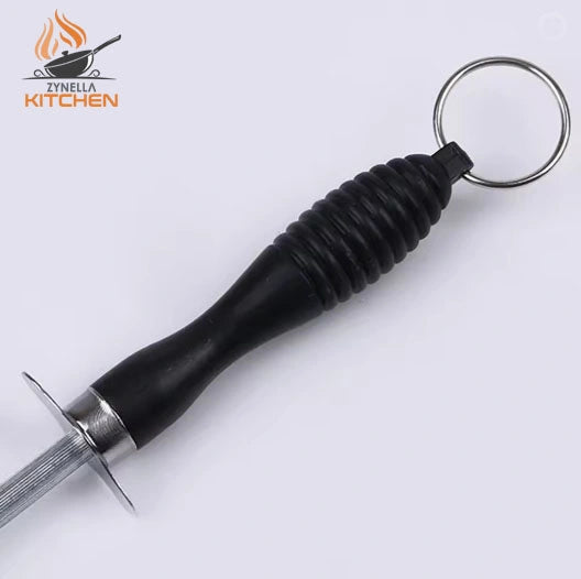 28 cm Professional Carbon Steel Knife Sharpener Rod – Durable Knife Grinder with ABS Handle