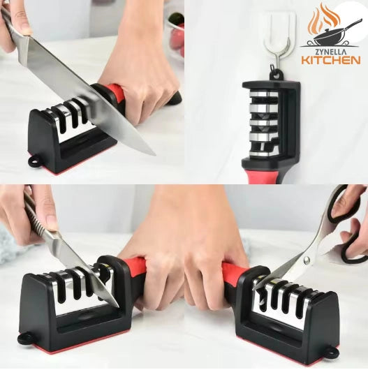 3/4 Segment Knife Sharpener – Kitchen Multifunctional Handheld Fast Sharpening Stone