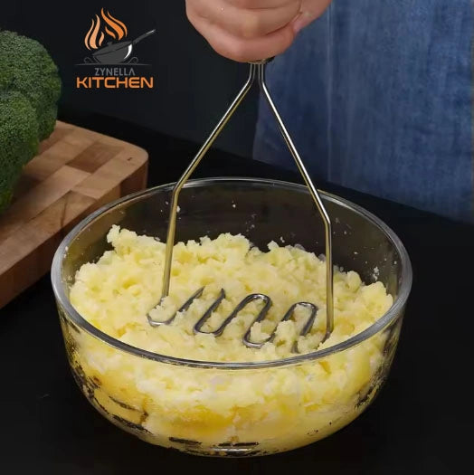 Stainless Steel Potato Masher – Manual Fruit & Vegetable Mud Machine