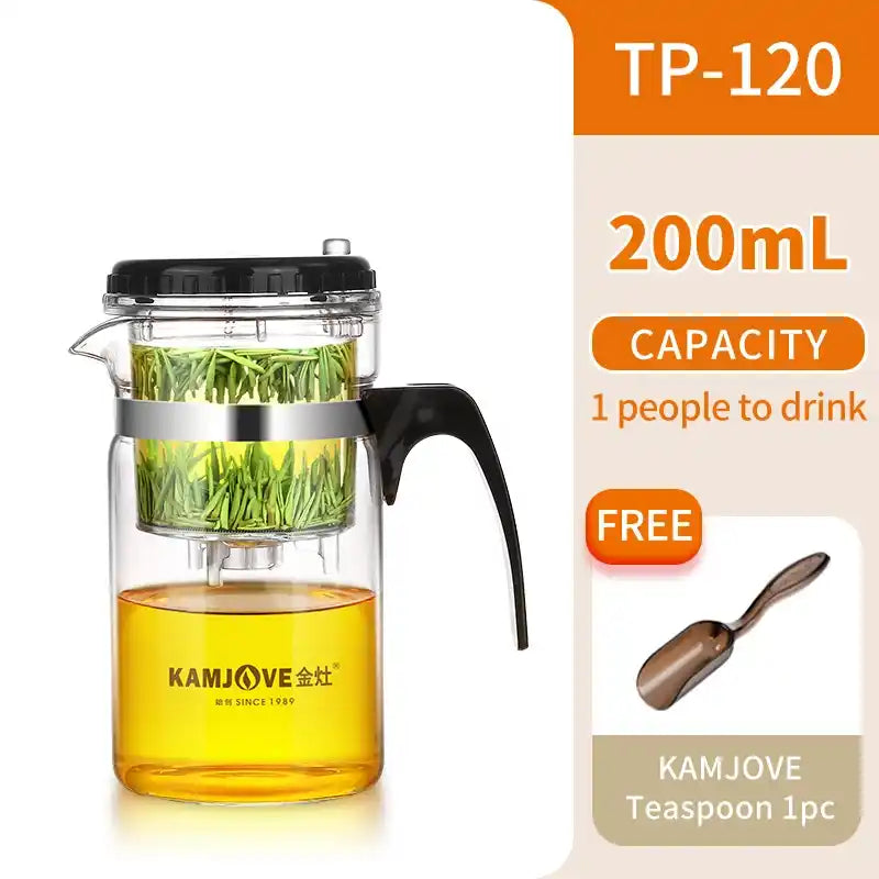 Zynella Heat-Resistant Glass Teapot with Built-In Filter – 1L