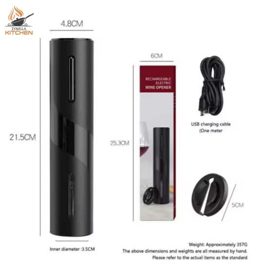 Zynella Rechargeable Electric Wine Opener – One-Click Automatic Corkscrew