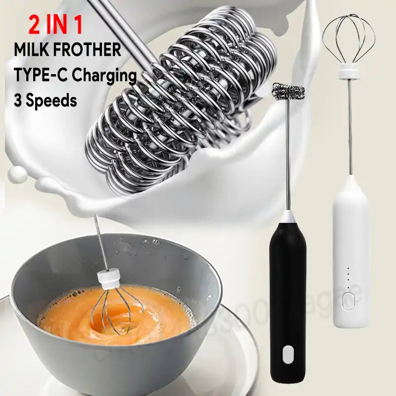 Zynella Mini Milk Frother & Mixer – 3-Speed USB