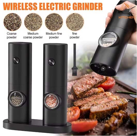 Electric Salt & Pepper Grinder with Adjustable Coarseness