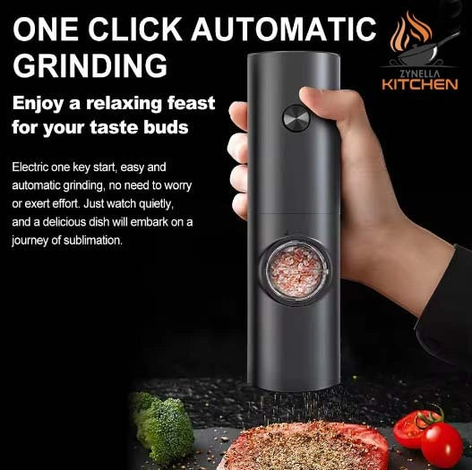 Electric Salt & Pepper Grinder with Adjustable Coarseness
