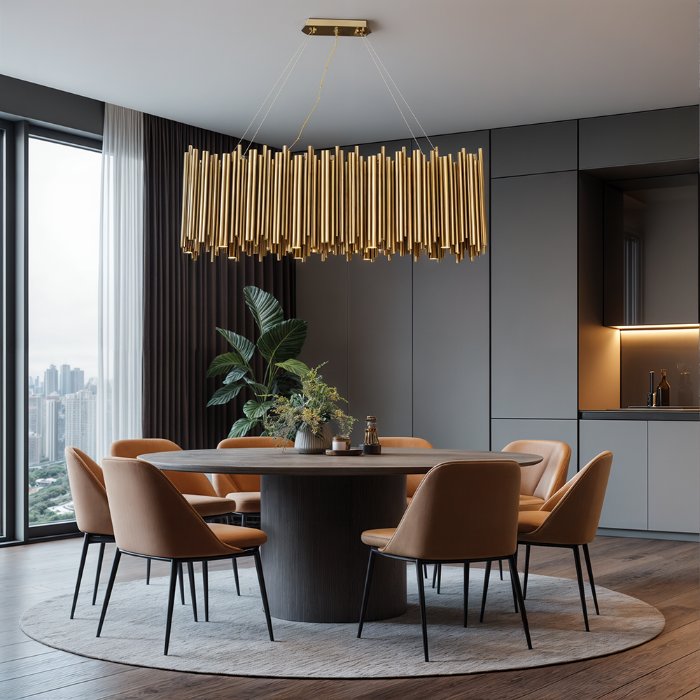Gold Nest Oval Modern Chandelier