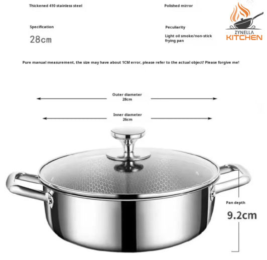 Zynella 410 Stainless Steel Honeycomb Pot