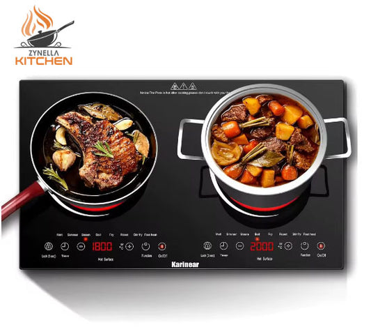 Zynella 24-Inch 2-Zone Ceramic Electric Cooktop with Plug