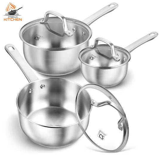 Zynella Stainless Steel Saucepan Set