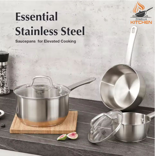 Zynella Stainless Steel Saucepan Set