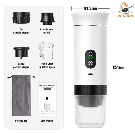 Zynella Portable 3-in-1 Espresso Coffee Machine