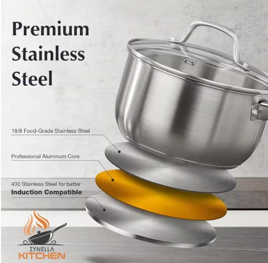 Zynella Stainless Steel Saucepan Set
