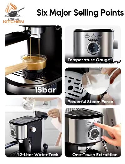 Zynella Semi-Automatic Espresso Coffee Machine