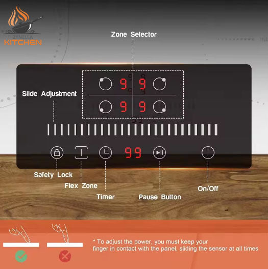 Zynella 60cm Plug-In Induction Hob with Grill Zone
